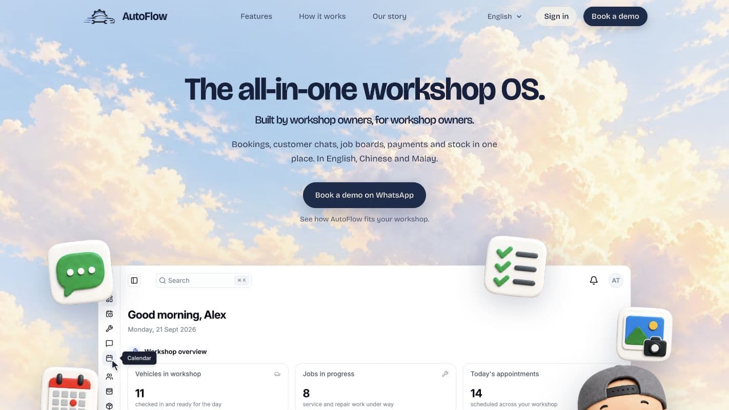 AutoFlow website screenshot