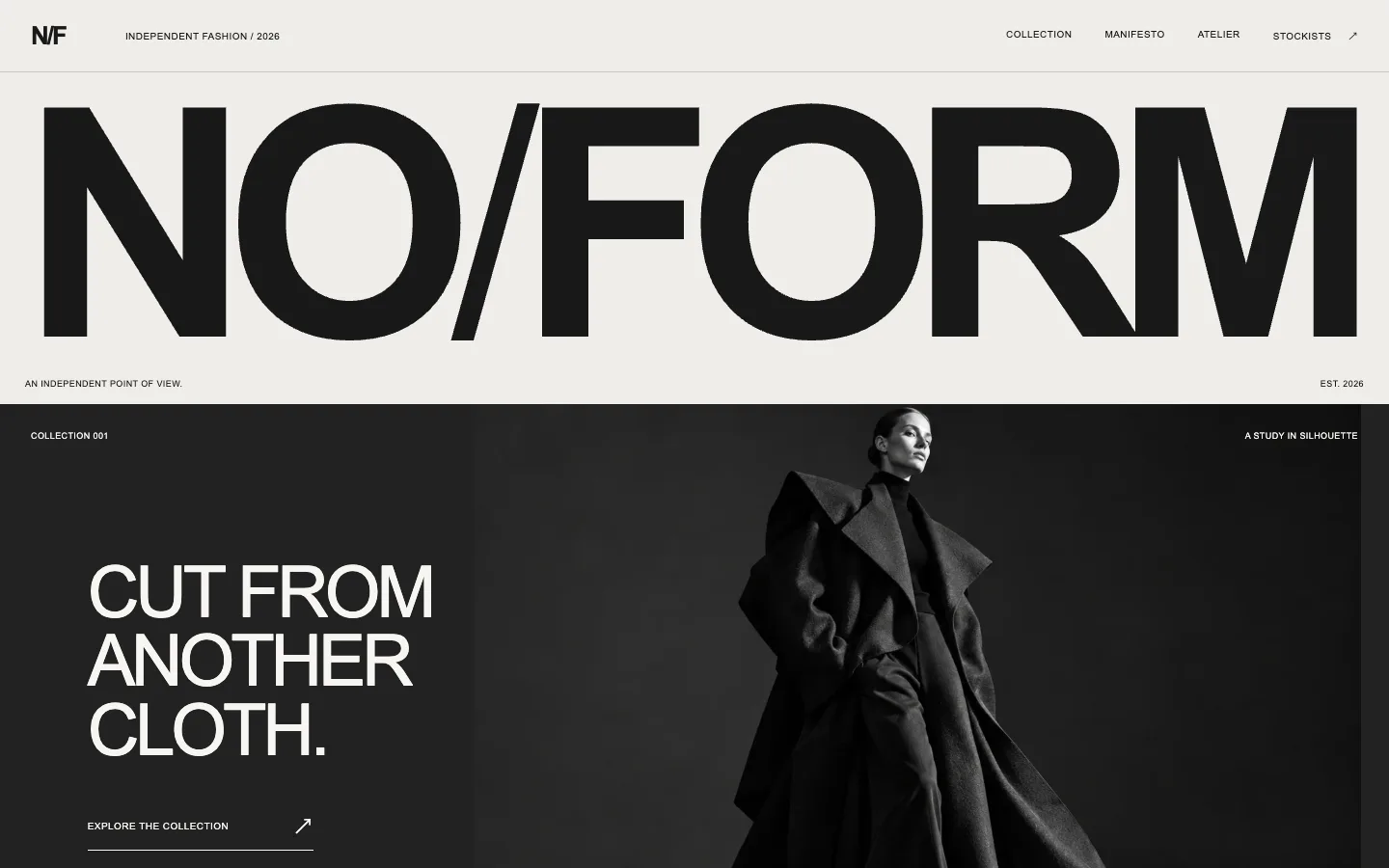 NO/FORM concept screenshot