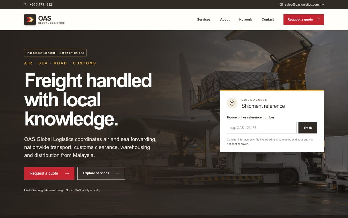 OAS Global Logistics concept screenshot